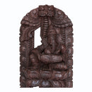 Hand Carved Solid Wood Ganesha 71" Tall Sculpture