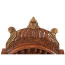 Ornate Carved Jharokha 37" Tall Mirror With Copper Hand Paintings