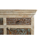 Farmhouse Style Salvaged Carvings Repurposed Solid Wood 59 in. Long Dresser Cabinet