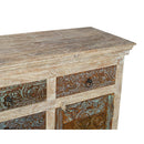 Farmhouse Style Salvaged Carvings Repurposed Solid Wood 59 in. Long Dresser Cabinet