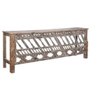 Ranch Style Vintage Carved Wooden Railing and Column Repurposed 94 in. Extra Long Console Entryway Table