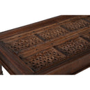Ranch Style Antique Wooden Lattice Door Upcycled Unique Coffee Table
