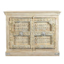 Early 1900s Antique Door Upcycled 2-Door Small Buffet