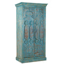 Farmhouse Style Distressed Blue Doors Repurposed Tall Bedroom Armoire