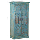 Farmhouse Style Distressed Blue Doors Repurposed Tall Bedroom Armoire