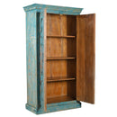 Farmhouse Style Distressed Blue Doors Repurposed Tall Bedroom Armoire