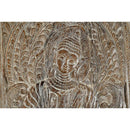 Eclectic Hand Carved Wooden 72 in. Tall Buddha Panel Barn Door