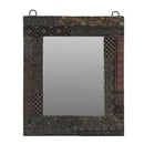 Eclectic Vintage Printing Blocks Upcycled 10 in. x 12 in. Small Accent Mirror
