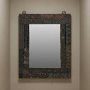12 in. x 15 in. Rustic Old Carved Printing Stamps Upcycled Accent Mirror