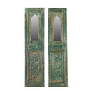 Eclectic Hand Carved Vintage 50 in. Tall Panel With Mirror