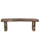 Ranch Style Aged Rustic Teak Wood 55 in. Long Outdoor Bench
