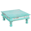 Farmhouse Style Solid Wood 14 in. x 14 in. Square Distressed Riser