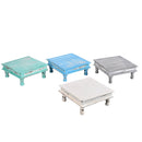Farmhouse Style Solid Wood 14 in. x 14 in. Square Distressed Riser