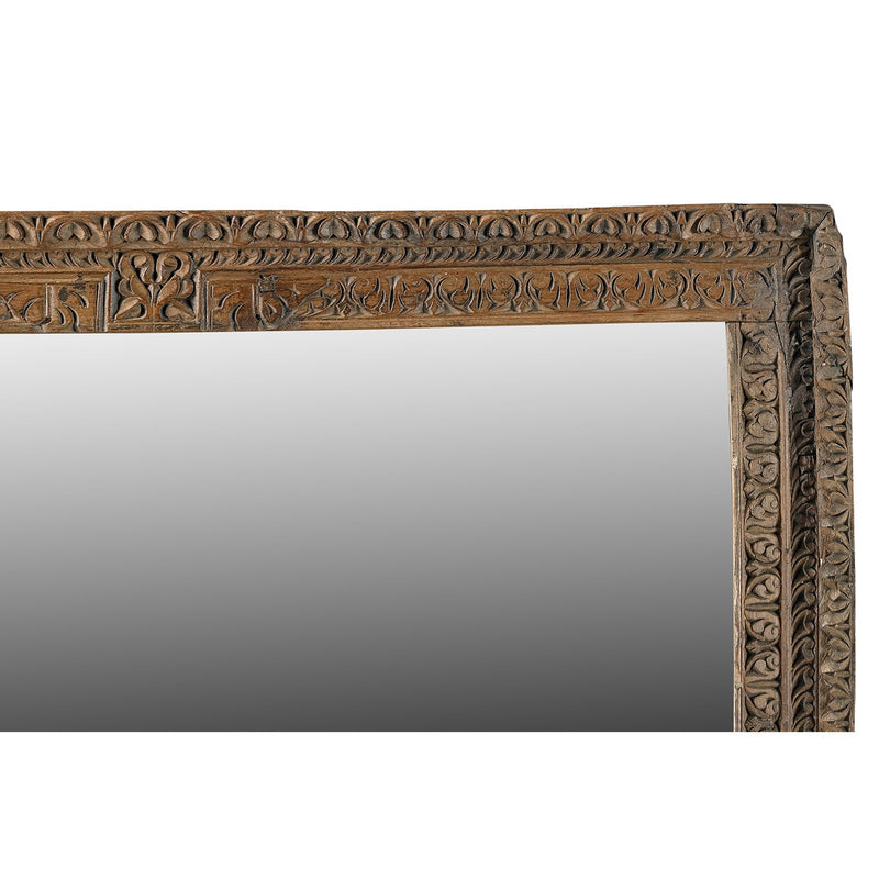 Antique Carved Doorframe Repurposed 31 in. x 54 in. Rustic Mirror