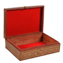 15 in. x 10 in. Vintage Wooden Jewerly Box With Brass Inlay