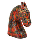 Artistically Hand Painted Solid Wood Carved 12 in. Tall Horse Head