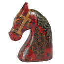 Artistically Hand Painted Solid Wood Carved 12 in. Tall Horse Head