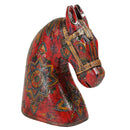Artistically Hand Painted Solid Wood Carved 12 in. Tall Horse Head