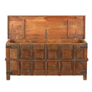 Antique Teak Wood 62 in. Long Hope Chest Sofa Table With Storage