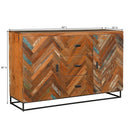 Farmhouse Style Reclaimed Wood Cheveron Sideboard With Drawers