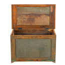 31in. Wide Vintage Wood Chest With Distressed Aluminium Insets