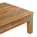 Farmhouse Style 40 in. Square Distressed Solid Wood Coffee Table