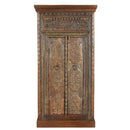 Antique Carved Door Repurposed Ranch Style 58 in. Tall Narrow Armoire