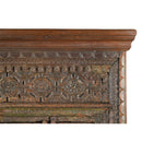 Antique Carved Door Repurposed Ranch Style 58 in. Tall Narrow Armoire