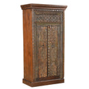 Antique Carved Door Repurposed Ranch Style 58 in. Tall Narrow Armoire