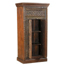 Antique Carved Door Repurposed Ranch Style 58 in. Tall Narrow Armoire
