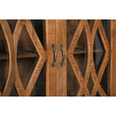 Farmhouse Style 80" Long Solid Wood Credenza With Glass Doors