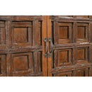 Ranch Style Distressed Wood Antique Doors Repurposed 60 in. Long Buffet With Drawers