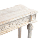 Elegant Victorian Style Hand Carved 12" Deep Solid Wood Console - Distressed White