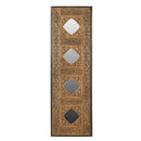 Hand Carved 61 in. Tall Vintage Panel Accented With Mirrors