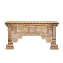 Heritage Style Antique Columns and Carvings Repurposed 72 in. Long Teak Wood Console Table