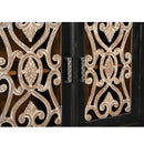 Farmhouse Style Rustic Iron Grill Solid Wood 71 in. Long Sideboard With Drawers