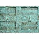 Distresssed Blue Antique Doors Repurposed Solid Wood 85 in. Extra Large Credenza