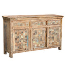 Farmhouse Style Salvaged Wood Carvings Upcycled 35 in. Tall Sideboard With Drawers