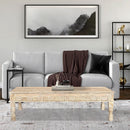 Farmhouse Style 71 in. Long Solid Wood Coffee Table In Distressed White Finish