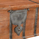 50 in. Long Rustic Teak Wood Bed End Blanket Chest With Iron Accents