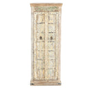 Farmhouse Style Antique Door Repurposed 82 in. Tall Solid Wood Armoire