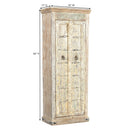 Farmhouse Style Antique Door Repurposed 82 in. Tall Solid Wood Armoire