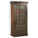 Distressed Antique Door Upcycled Ranch Style 33 in. Wide Solid Wood Armoire