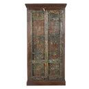 Distressed Antique Door Upcycled Ranch Style 33 in. Wide Solid Wood Armoire