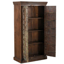 Antique Carved Door Repurposed 65 in. Tall Rustic Armoire