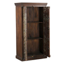 Distressed Blue Teak Wood Antique Door Repurposed 67 in. Tall Bedroom Armoire
