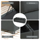 Ainfox 3 Seats Modular Sectional Green Sofa Couch With Storage Gray
