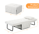 Ainfox 74inch Convertible Sofa Bed Beige,4-in-1 Folding Sofa