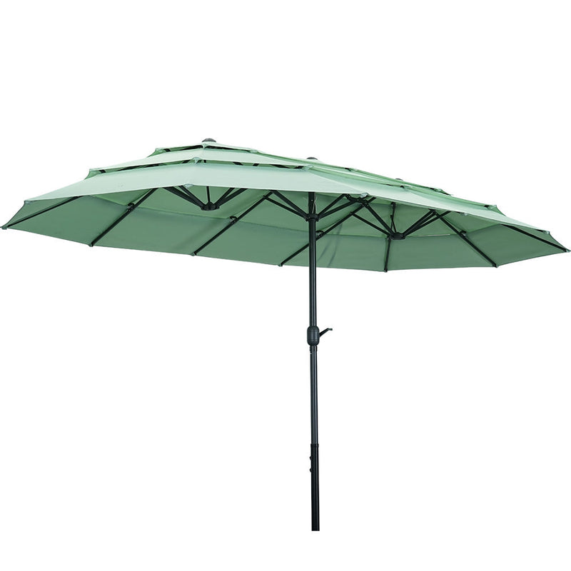 ainfox patio umbrella Ainfox 15ft 3-Tier Patio Umbrella Beach Umbrella Market Umbrella Outdoor Beige