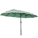 Ainfox 15ft Large Patio Umbrella, 3-Tiers Outdoor Double-Sided Rectangle Market Heavy Duty Umbrellas